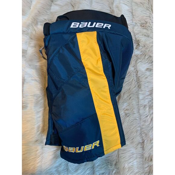 NWT Bauer Hockey Pants Jr. Preds Navy / Yellow Thermo Max Junior Large - Picture 3 of 10